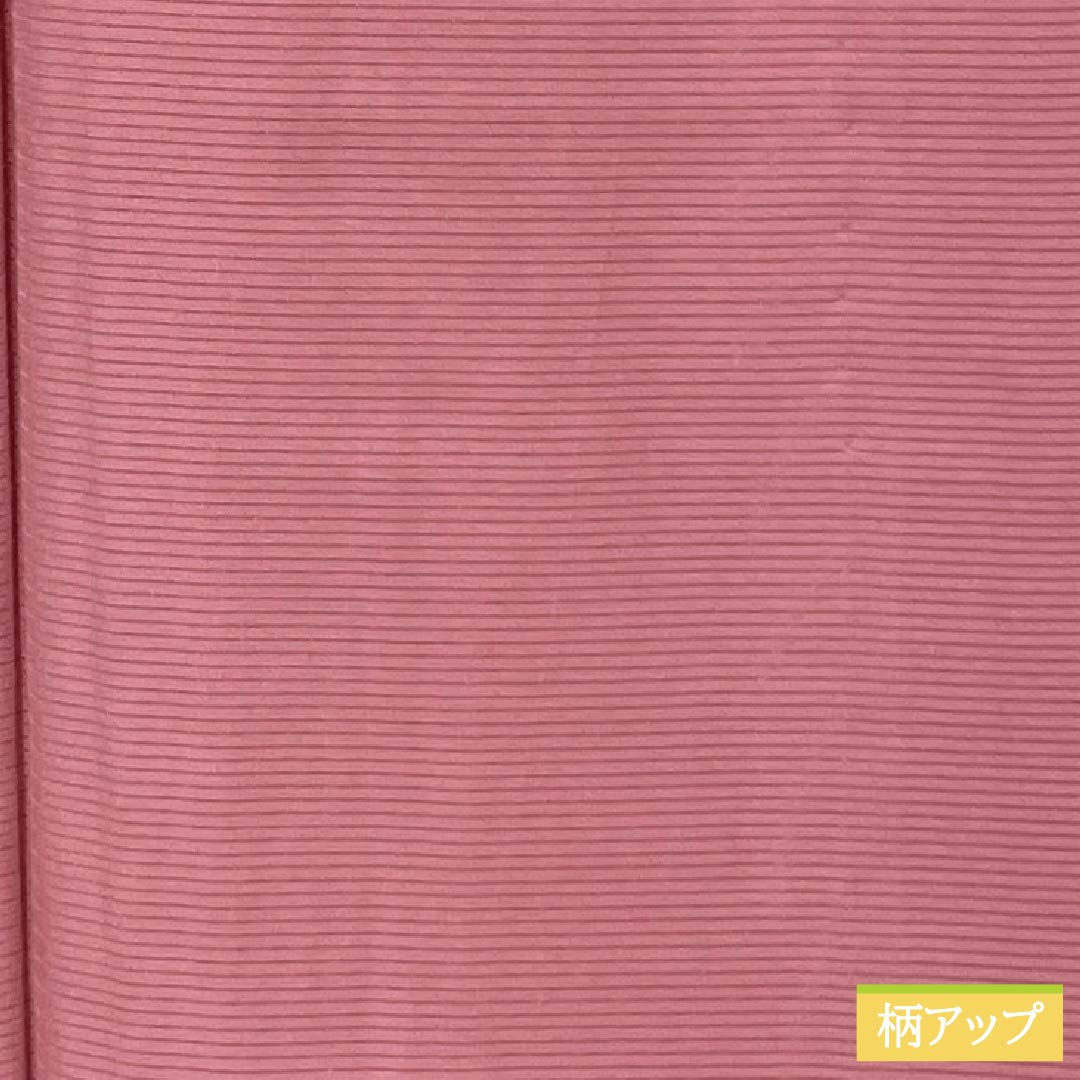 夏物 正絹 色無地 Sランク 身丈158cm 裄丈61.5cm 中紅花色（なかのくれないいろ） 素無地 一つ紋 丸に剣片喰 絽 ピンク系 1132004892313