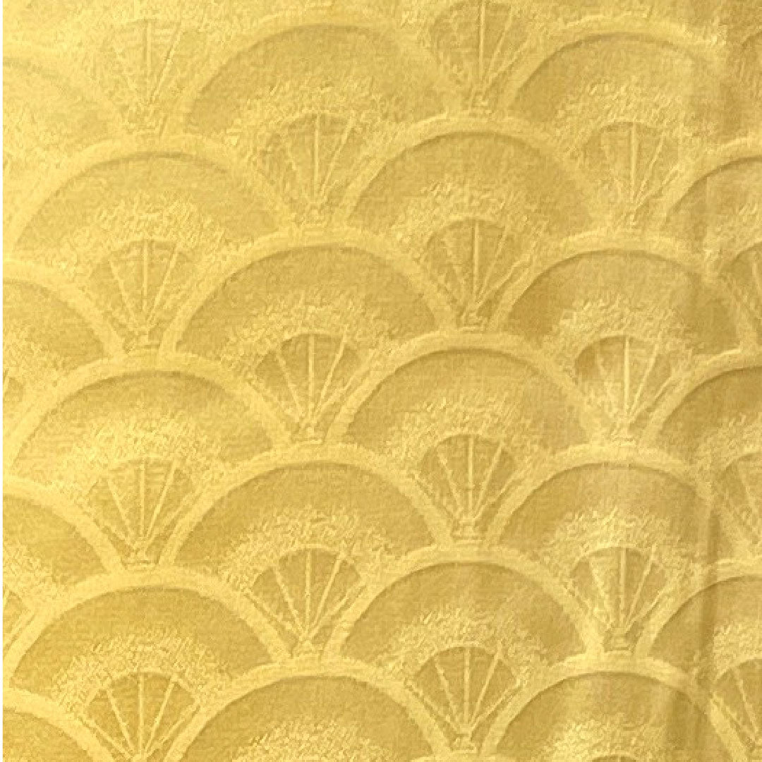 Plain color, pure silk, shishi-iro, Seigaiha pattern, length 157cm, sleeve length 62.5cm, lined, S rank, yellow, 1114000862323