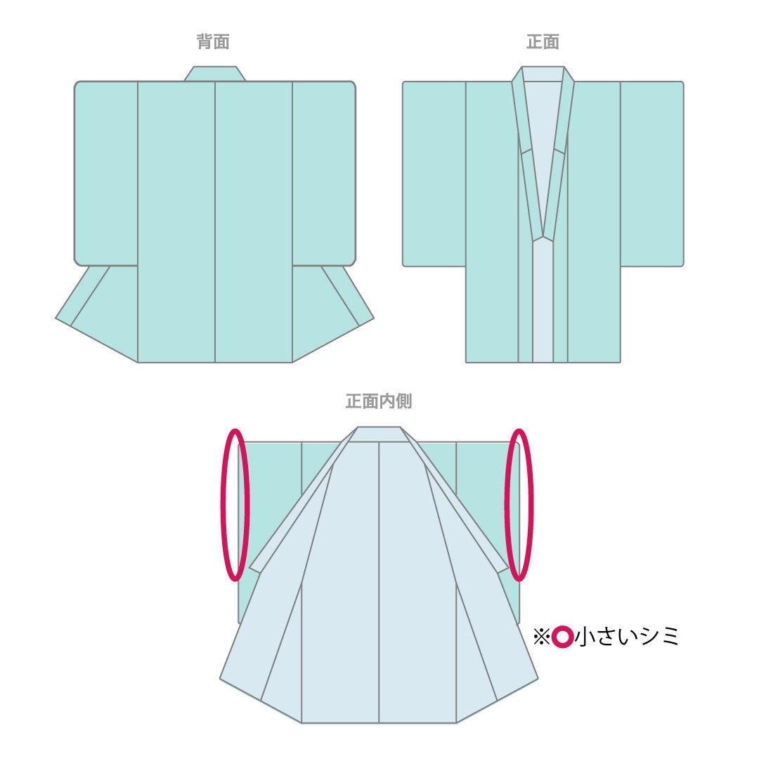 小紋 正絹 Sランク 身丈166cm 裄丈66cm 袷 柚葉色（ゆばいろ） ちりめん地 百人一首 緑系 1115007652519