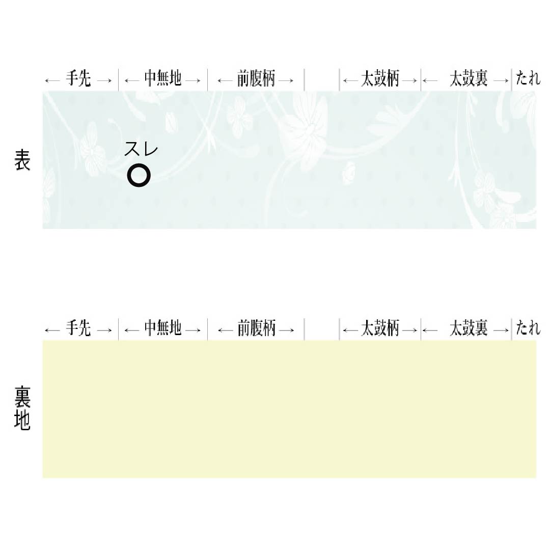 Nagoya Obi, Pure Silk, Ruriiro (Blue), Summer Obi, Dyed Obi with Kikyo (Pink Flower) Design, Length 356cm, S Rank, Pointed Pattern, Semi-Formal, Blue, Item Number 1124008582317, Nagoya Style