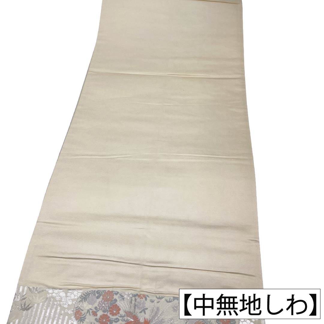 袋帯 正絹 Ａランク 乳白色（にゅうはくしょく） 慶長柄 入学式 ヱ霞  帯丈428cm 六通 セミフォーマル 白系 1123018653311