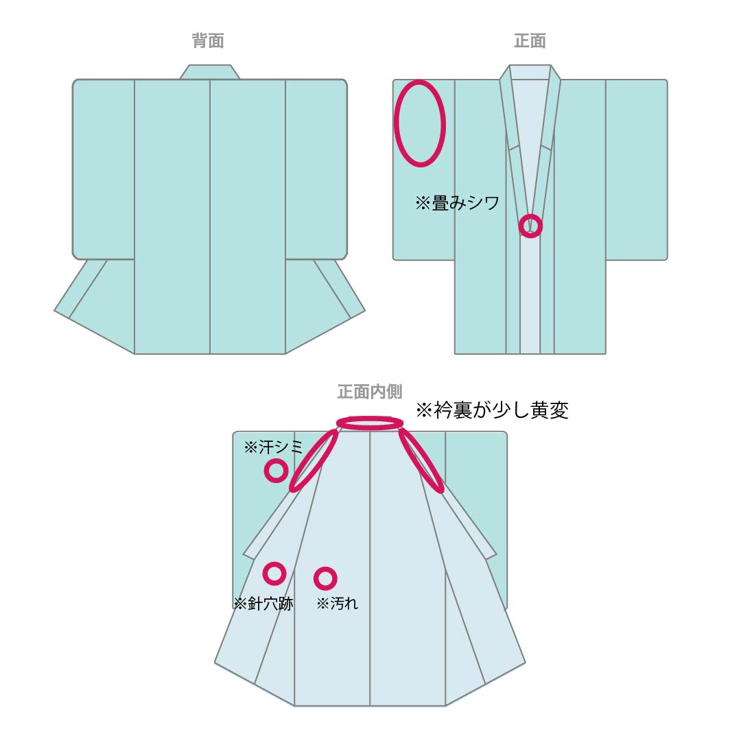 色無地 正絹 Aランク 身丈161.5cm 裄丈64.5cm 唐金色（からかねいろ） 丸に角立四ツ目 一つ紋 鮫柄 袷 黄系 1114002613423