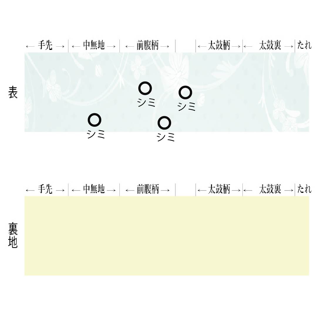 名古屋帯 薄鼠色（うすねずいろ） ちりめん地 丸に花模様 染め帯 帯丈358cm 正絹 Aランク ポイント柄 セミフォーマル グレー系 1124007163322 名古屋仕立て
