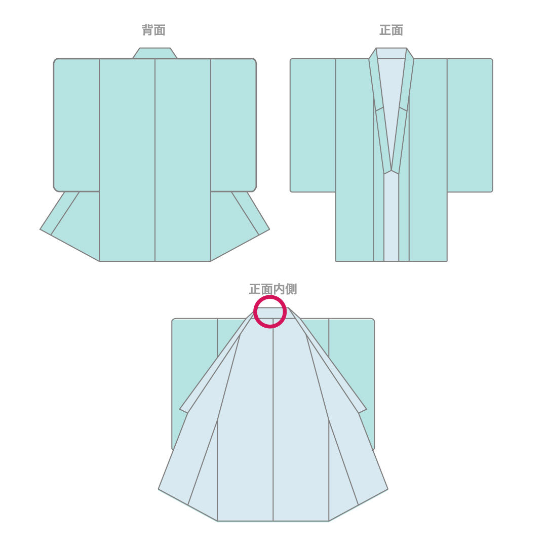 長襦袢 ポリエステル 身丈133cm 裄丈69cm 単衣 男物 富士山 Sランク 青系 1129000012117