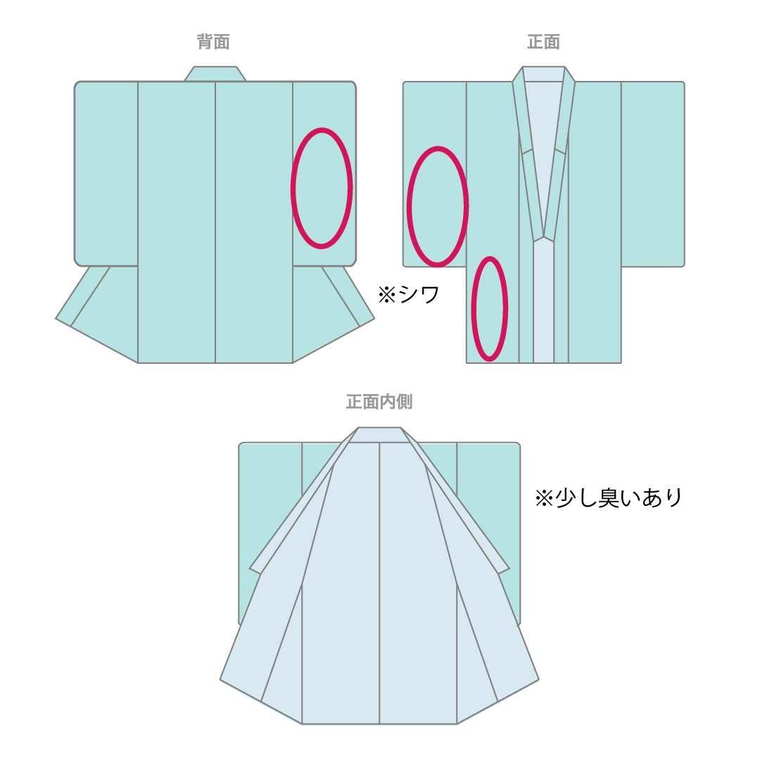 夏物 ポリエステル 付下げ Sランク 身丈158cm 裄丈69cm 紺桔梗色（こんききょういろ） 洗える着物 波 桜 絽 紺系 1132007102318