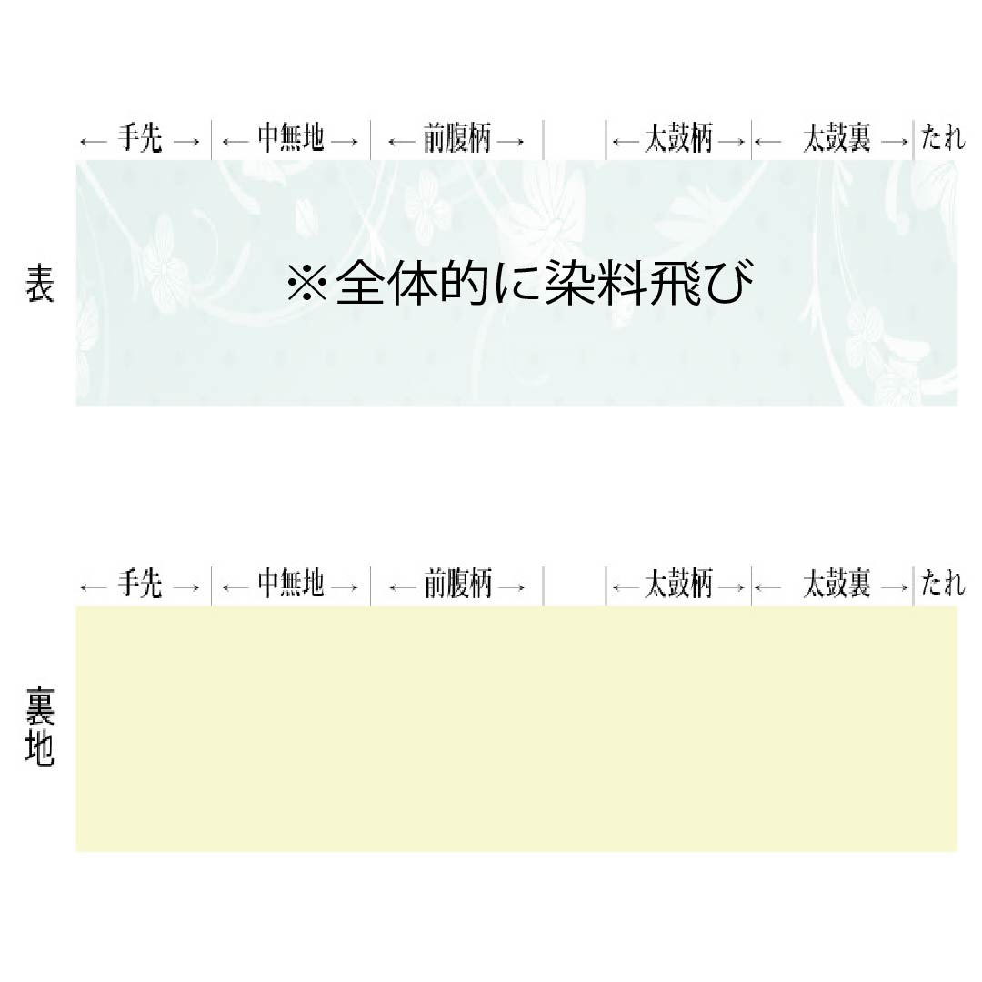 名古屋帯 正絹 Bランク 草花模様 染め帯 帯丈356cm 全通 カジュアル 黒系 1124010734310 名古屋仕立て