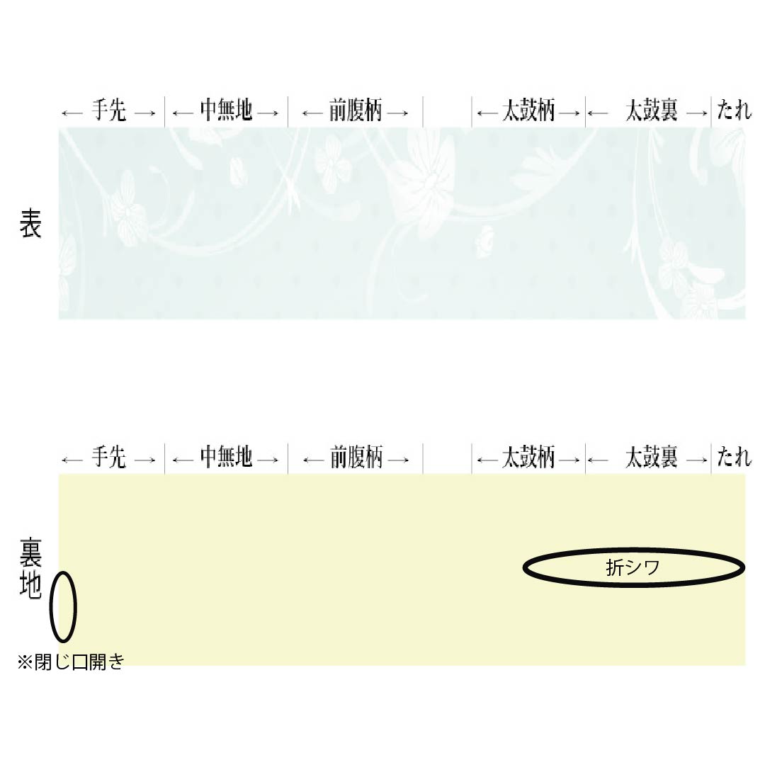 半幅帯 ポリエステル Sランク 黒色（くろいろ） 薄藤色（うすふじいろ） リバーシブル 桜 水玉 帯丈376cm マルチカラー 1125004712328