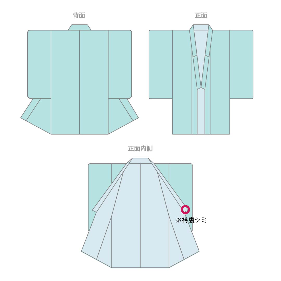 夏物 ポリ70%・毛30% 小紋 Sランク 身丈151.5cm 裄丈64cm 薄緑色（うすみどりいろ） 草葉模様 紗 緑系 1132007142219