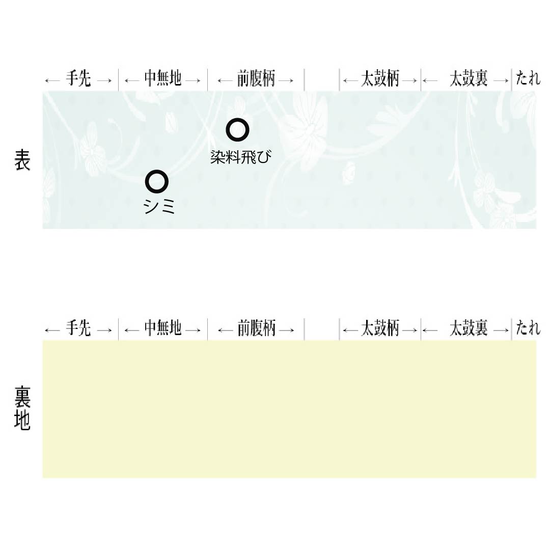 Nagoya Obi, Pure Silk, Grade A, Dark Egg-Colored, Stencil-Dyed, Tsumugi Fabric, Cherry Blossom Design, Length 365cm, Six-Ply, Casual, Yellow, Product Number 1124009303323, Nagoya Style