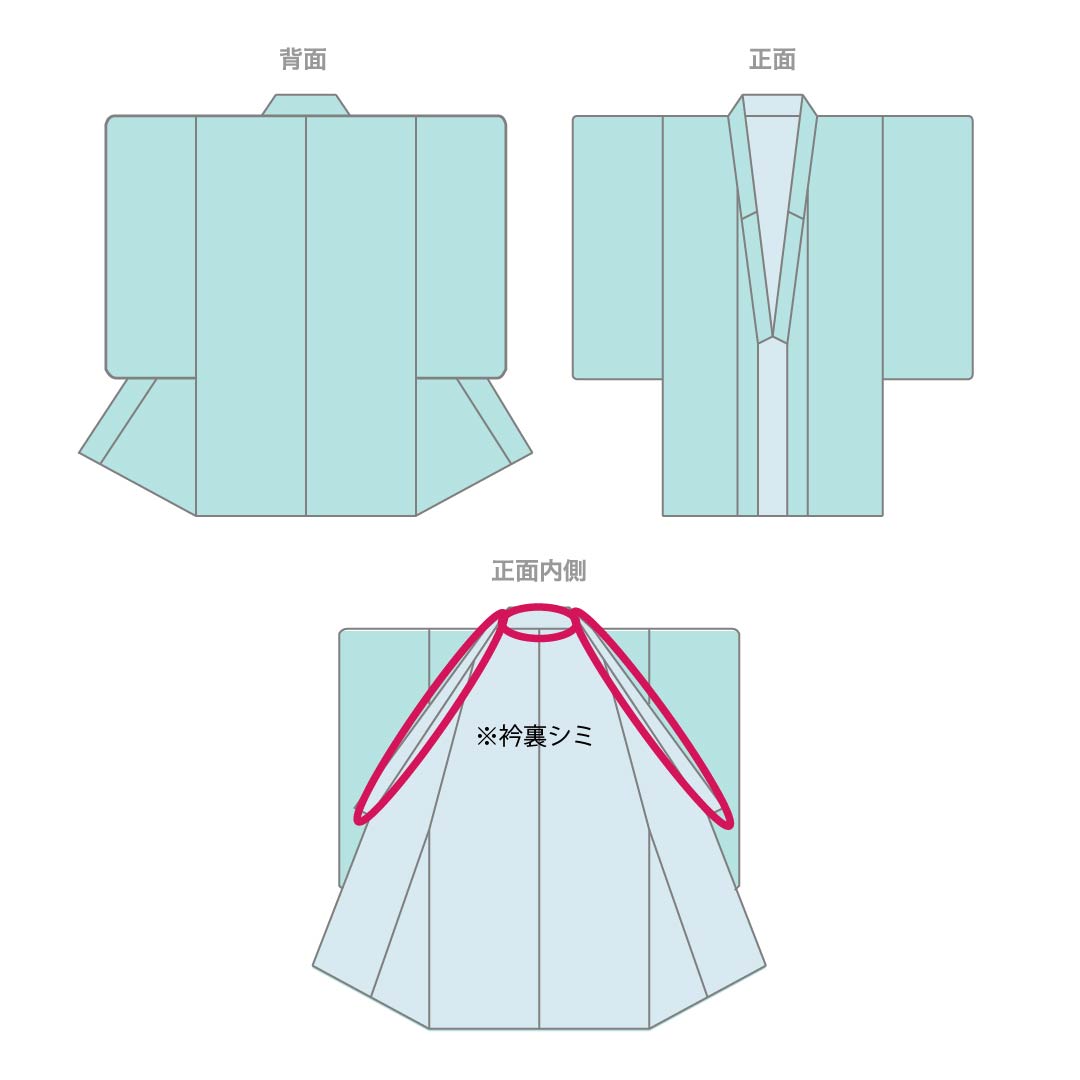 夏物 ポリエステル 紬 Aランク 身丈166.5cm 裄丈64cm 青白磁色（せいはくじいろ） 洗える着物 露芝 蝶 紗 水色系 1132007073524
