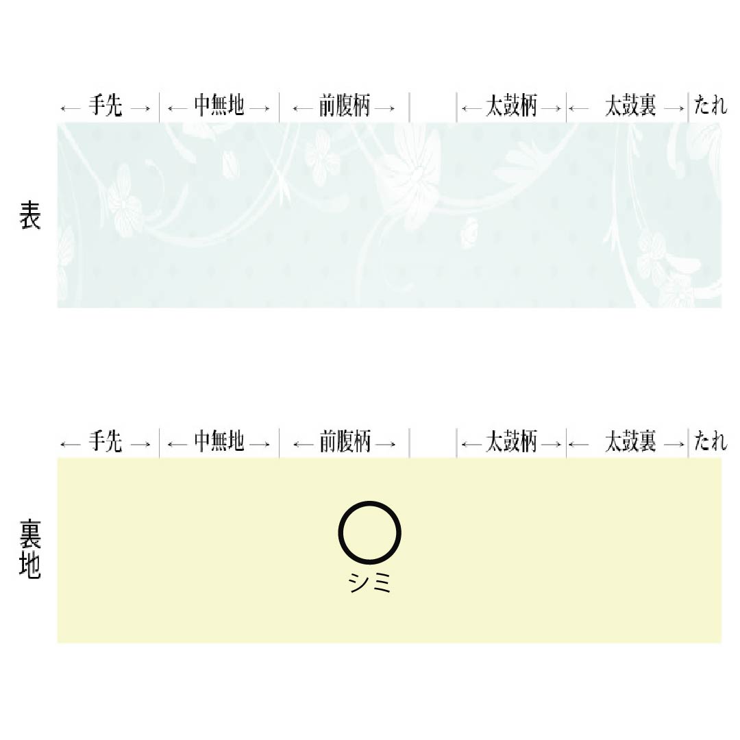 Nagoya obi, Rikyu white brown, stencil dyeing, chrysanthemum arabesque, plain pattern, obi length 362cm, pure silk, A rank, full length, casual, cream color, 1124007723315, open style