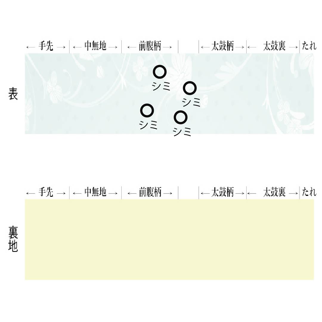 名古屋帯 正絹 Aランク 卵色（たまごいろ） ちりめん地 京紅型 三越ちりめん 帯丈347cm 全通 カジュアル 黄系 1124009193323 名古屋仕立て