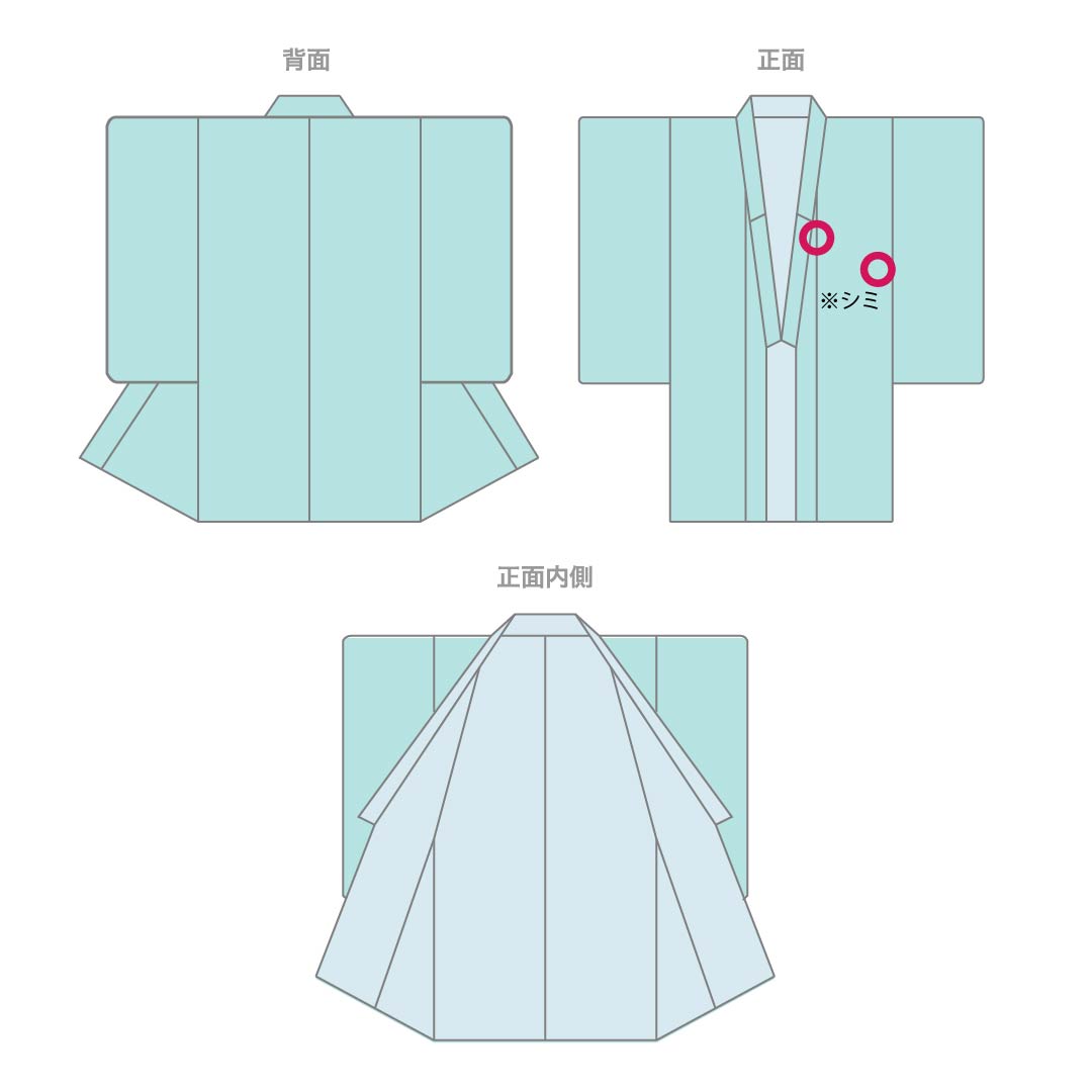 夏物 ポリエステル 付下げ Aランク 身丈160.5cm 裄丈63cm 蒼白色（そうはくしょく） 洗える着物 薔薇 流水 絽 水色系 1132006343424