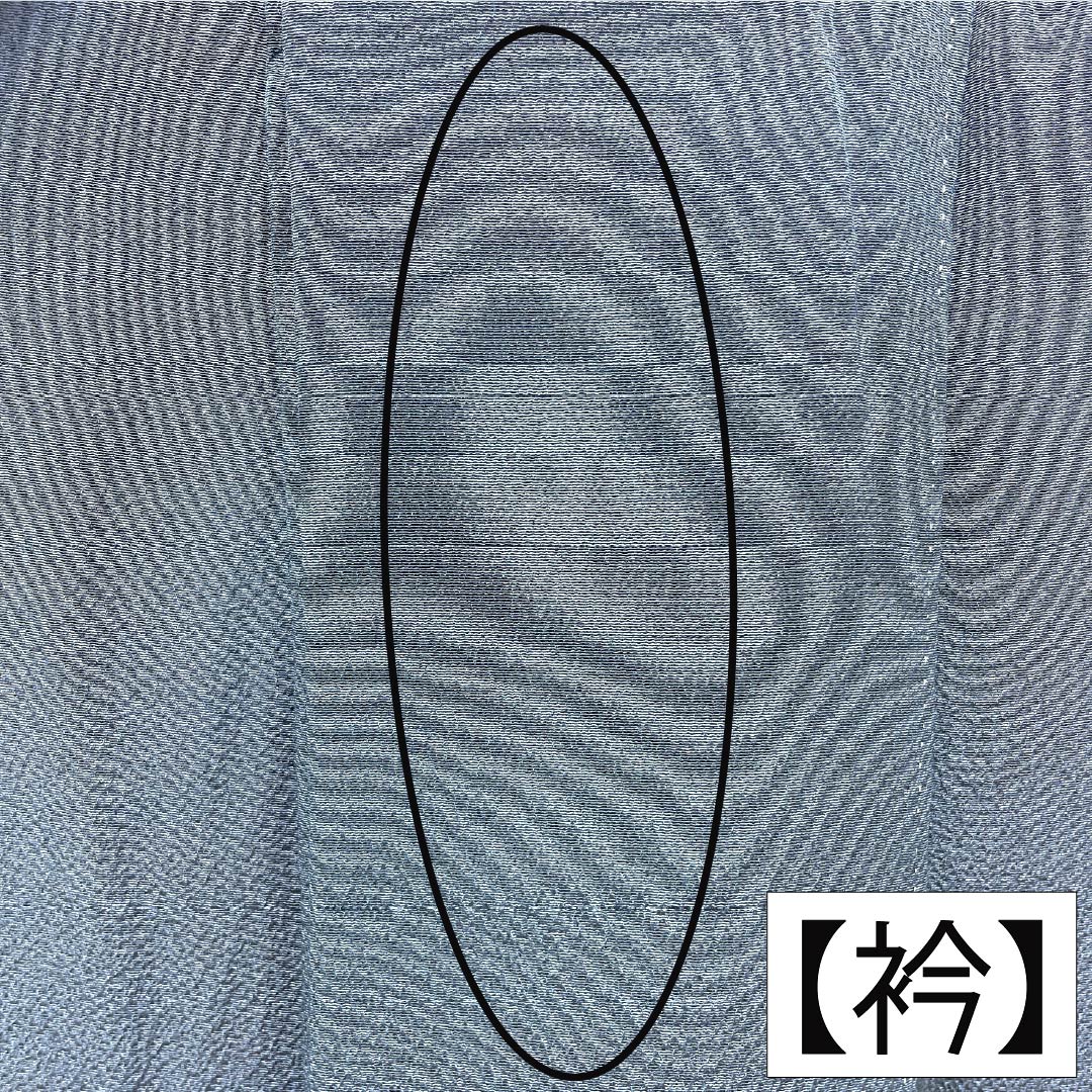 色無地 正絹 Sランク 身丈161cm 裄丈71.5cm 御召御納戸色（おめしおなんどいろ） ちりめん地 素無地 一つ紋 袷 青系 1114003112417