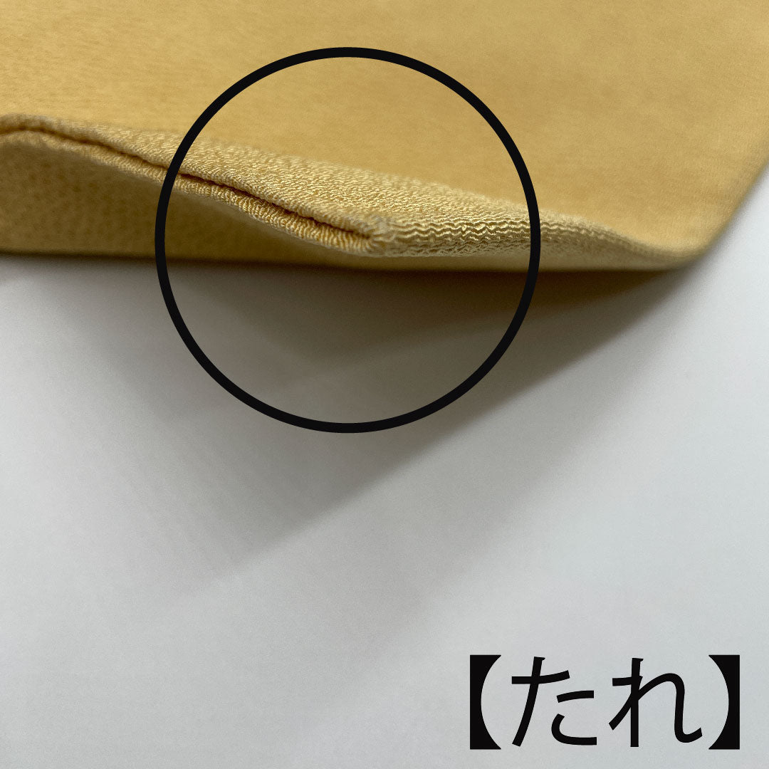 名古屋帯 京紅型 染め帯 縮緬 吉祥文様 帯丈360.5cm 正絹 Aランク ポイント柄 カジュアル 黄系 1124001983323  名古屋仕立て