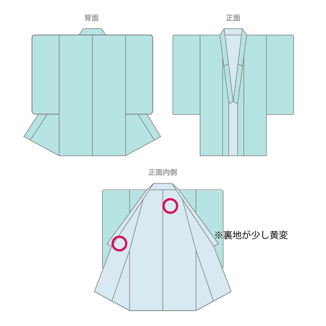 紬 身丈158cm 裄丈64cm 幾何学模様 正絹 Aランク 袷 緑系 1116002383319