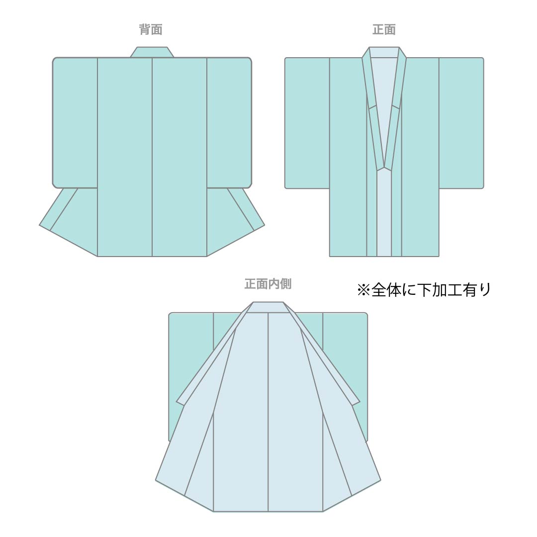 訪問着 正絹 Sランク 袷 身丈166.5cm 裄丈69cm 裏色（うらいろ） 藍型 浜ちりめん 風景模様 しつけ糸付き ソフトガード加工 青系 1112007692517