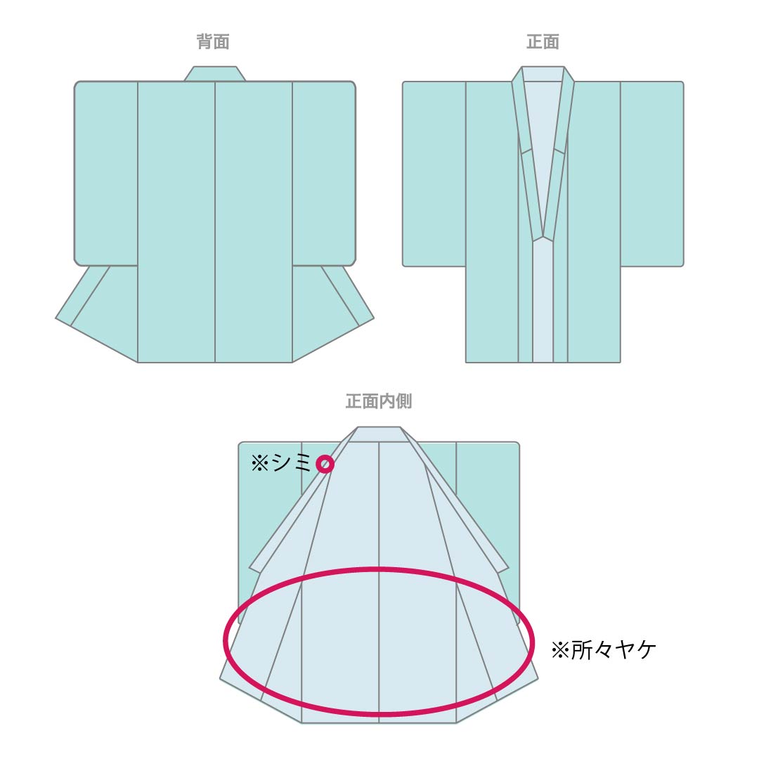 紬 正絹 身丈160.5cm 裄丈64cm 鉄色（てついろ） 小千谷紬 横段 抽象模様 Aランク 袷 緑系 1116003843419