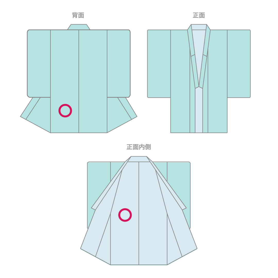 色無地 正絹 身丈164cm 裄丈68cm 葵色（あおいいろ） 紬地 一つ紋 丸に三ツ星 袷 Aランク 紫系 1114001933420