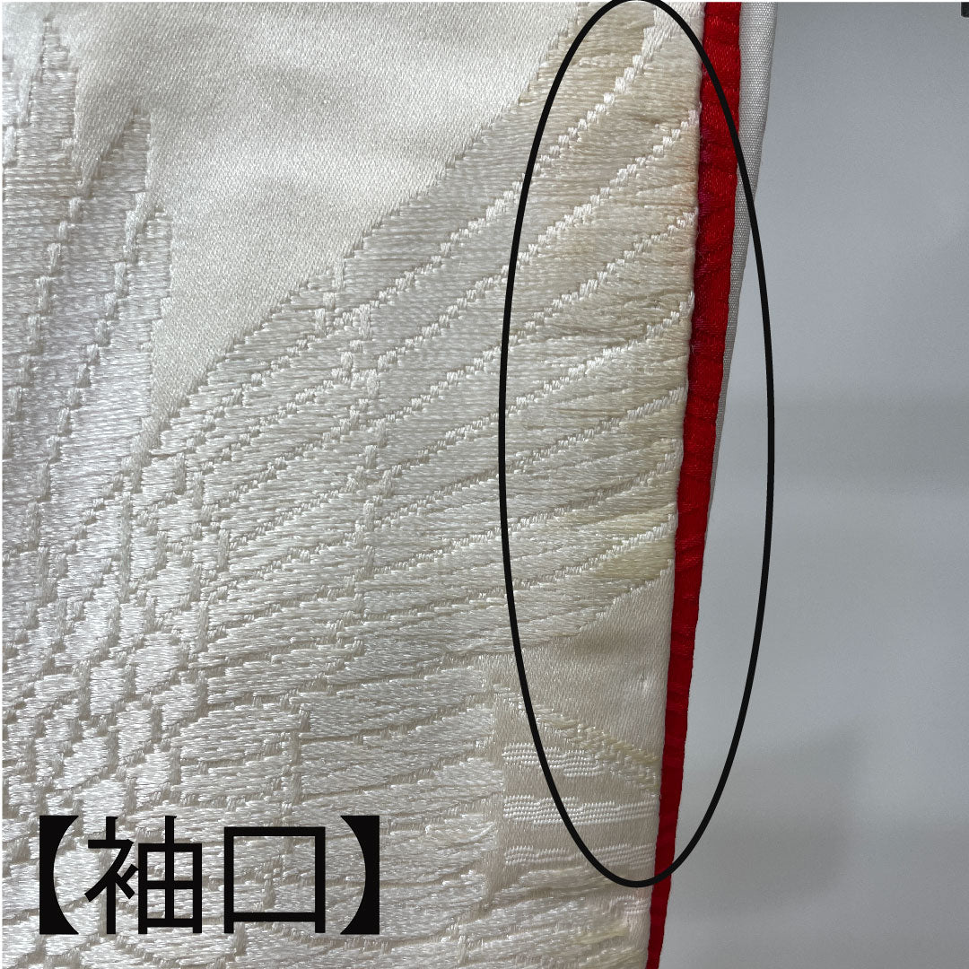 白無垢 身丈191cm  唐織 春爛百花紋 正絹 Bランク 袷 白系 1110000544911