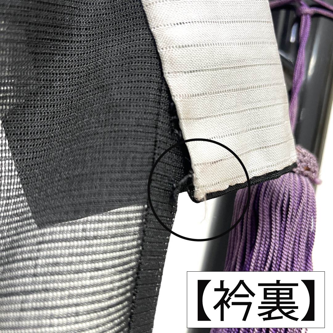 夏物 ポリエステル 小紋 Bランク 身丈159cm 裄丈67cm 花柄 絽 黒系 1132004604310