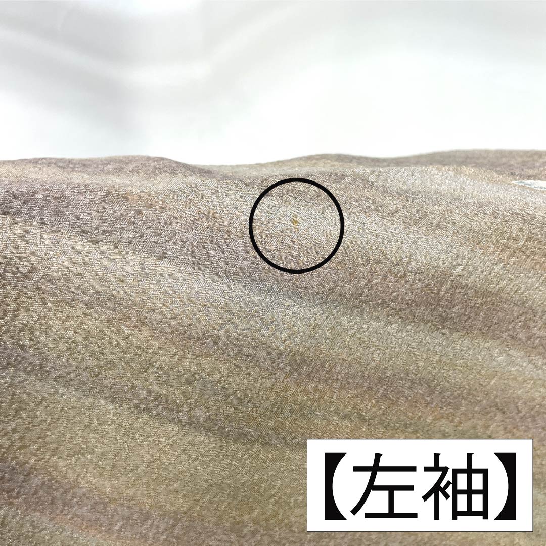 小紋 ポリエステル 身丈157cm 裄丈64.5cm 袷 ボカシ染 洗える着物 蝶 Aランク グラデーション系 1115005033399