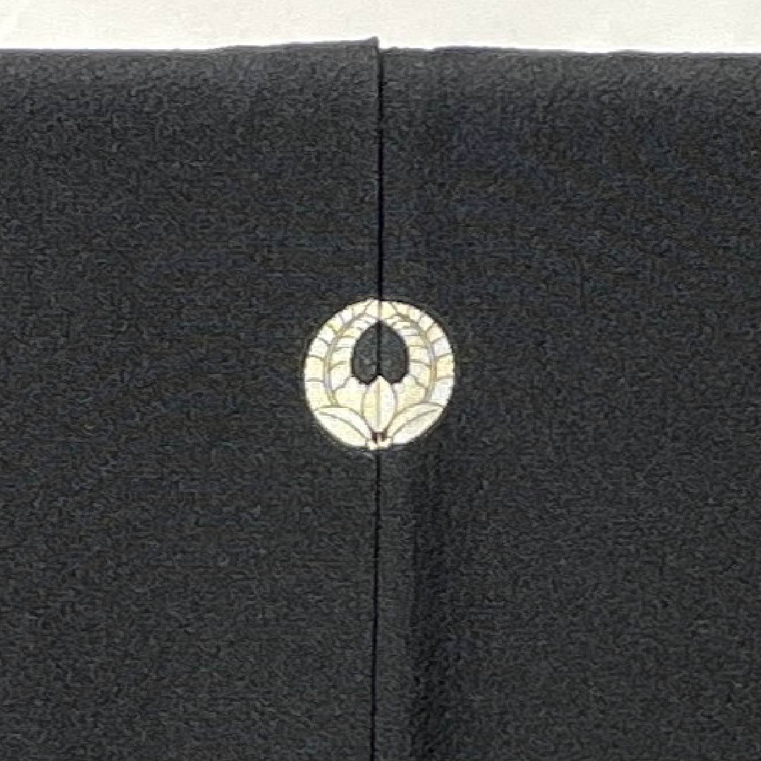 Black Tomesode (Tomesode) - Pure Silk, Grade A, Length 158.5cm, Sleeve Length 64cm, Lined, Gold-colored, Five Crests, Wisteria Design, Bundled Noshi, Five Crests, Black, Item Number 1111002043310