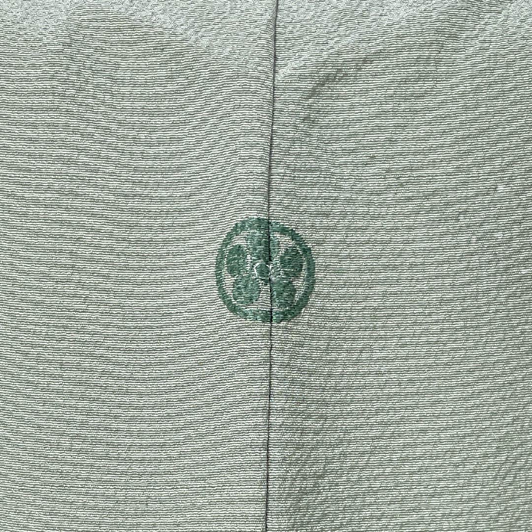 訪問着 正絹 Aランク 袷 身丈163cm 裄丈65.5cm 龍泉青瓷釉色（ロンチュエンチンツーユースーいろ） 京友禅 一つ紋 丸に梅鉢 縫い紋 辻ヶ花 緑系 1112006413419