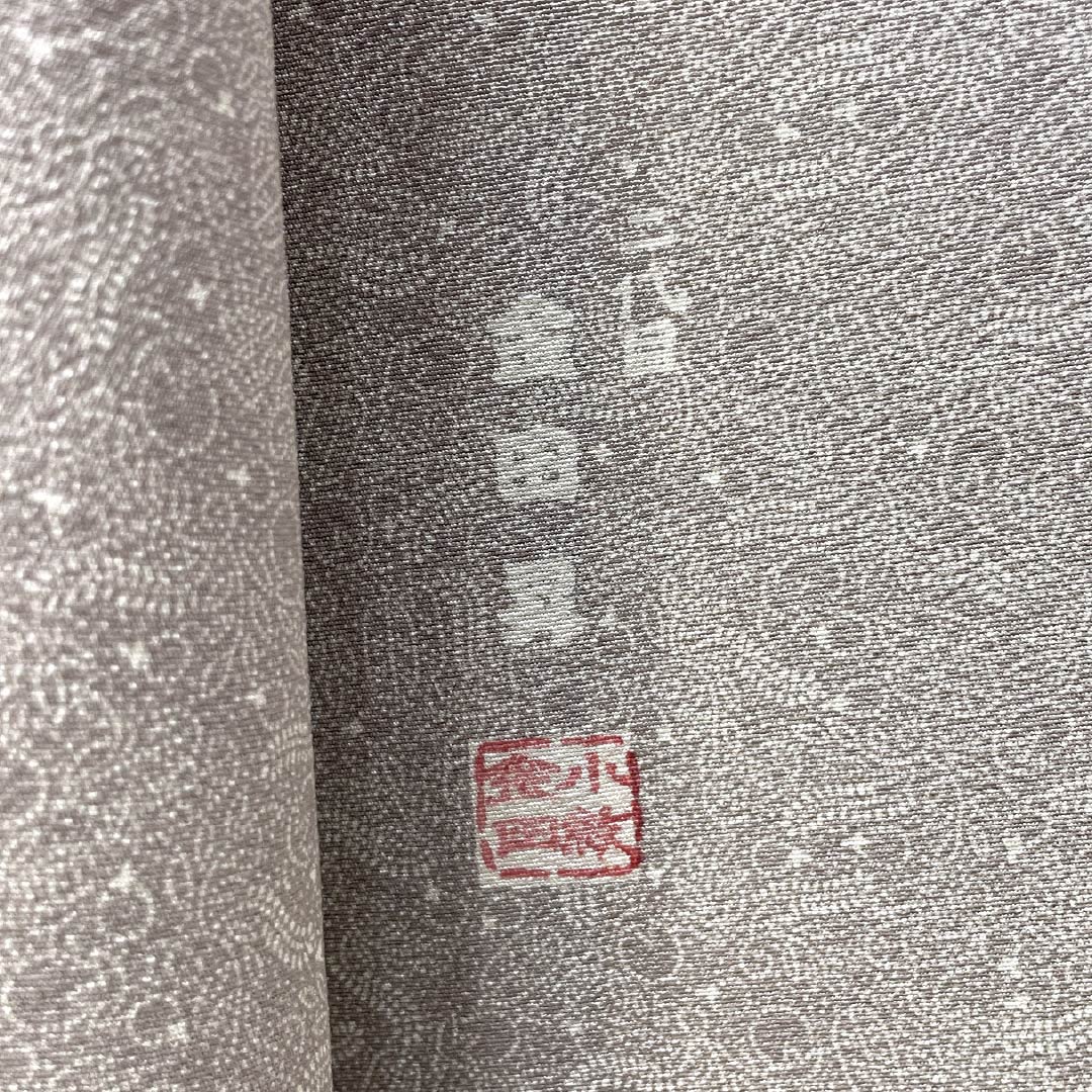 小紋 正絹 Sランク 身丈157.5cm 裄丈66cm 袷 灰桜色（はいざくらいろ） 型染 江戸小紋 二代目金田昇 金田染工 グレー系 1115007482322