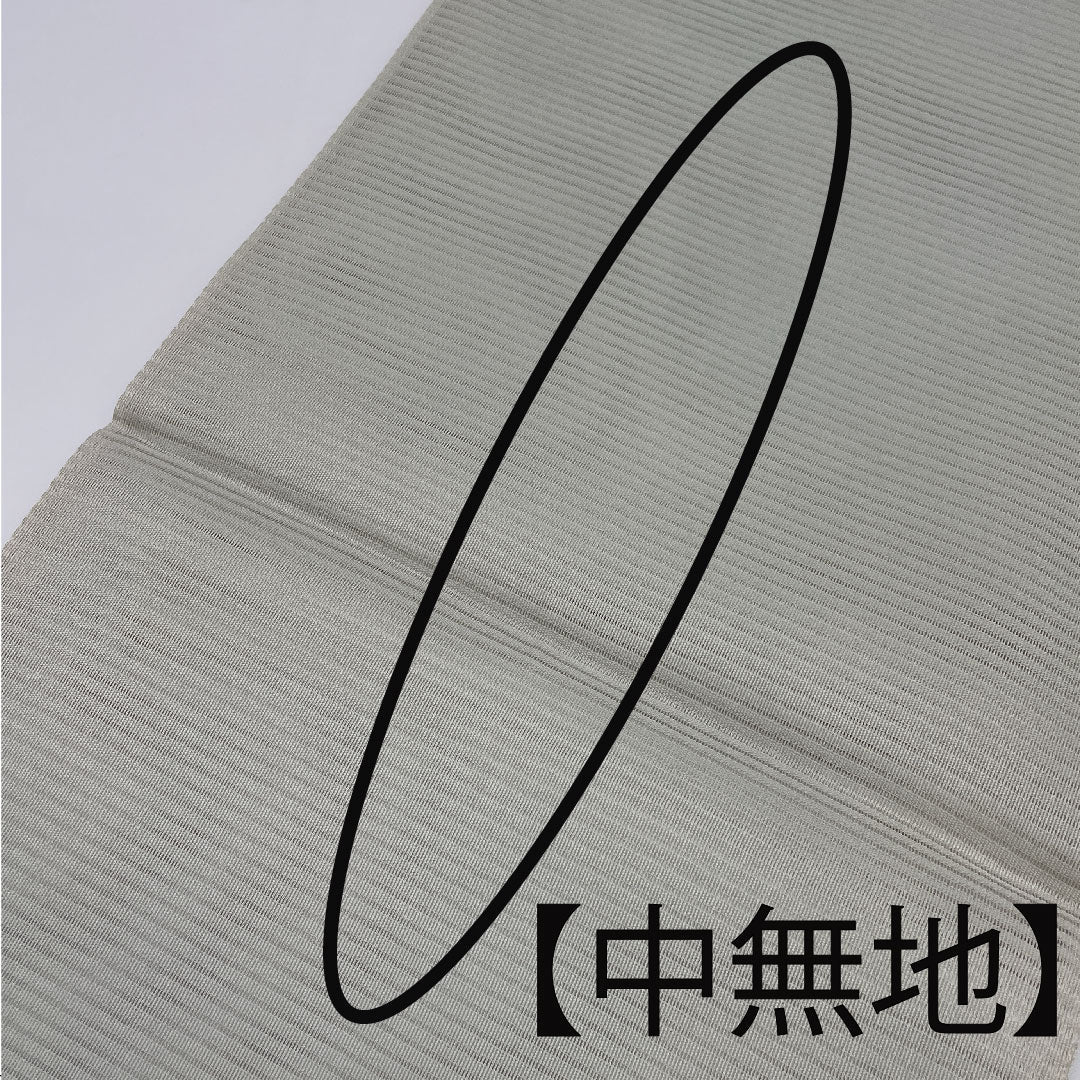 袋帯 絽 夏 流水 草花模様 帯丈441cm 正絹 Sランク 六通 フォーマル 白系 1123004392311