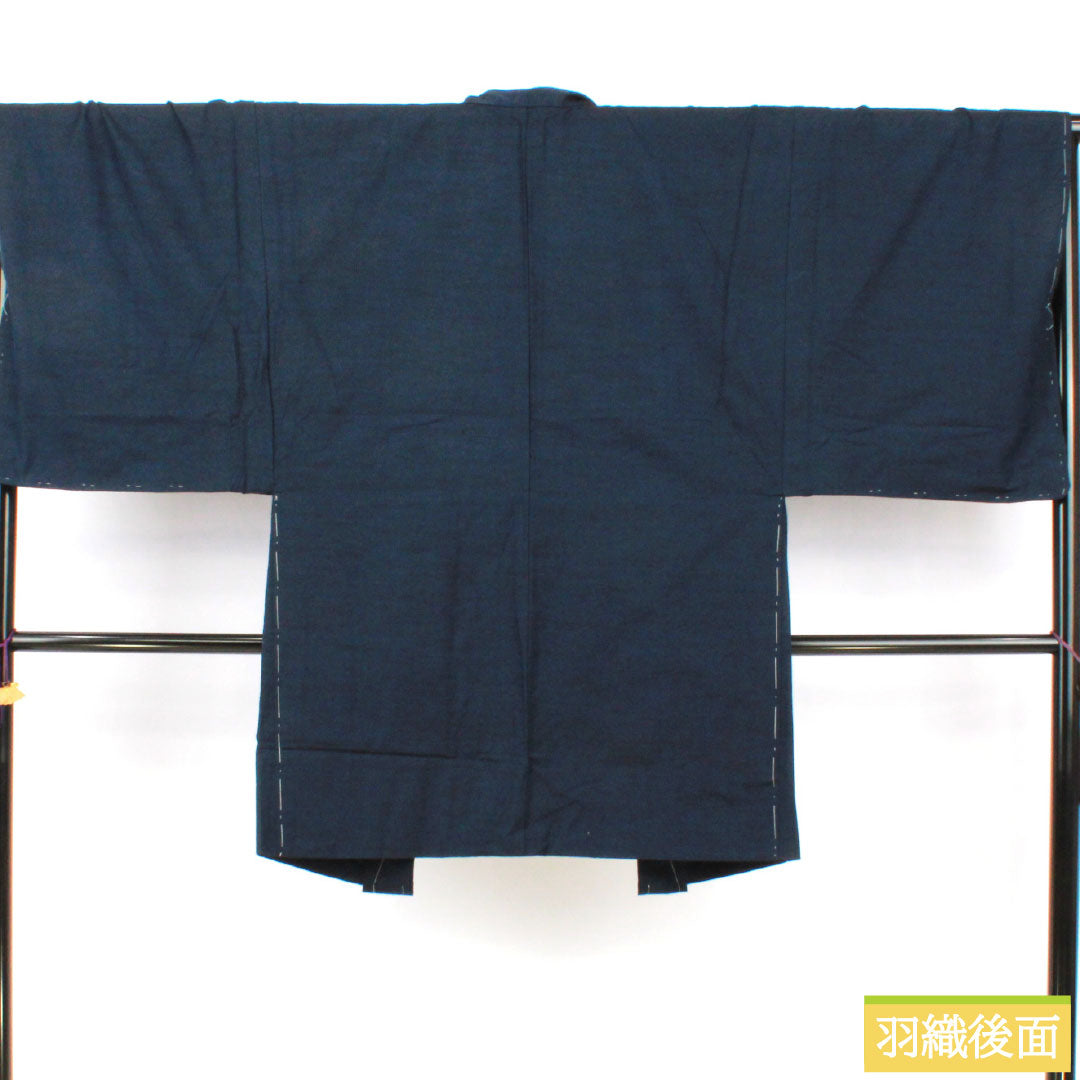 リサイクル着物】男物 正絹 Aランク 身丈141.5cm 裄丈70cm 濃紺色（の
