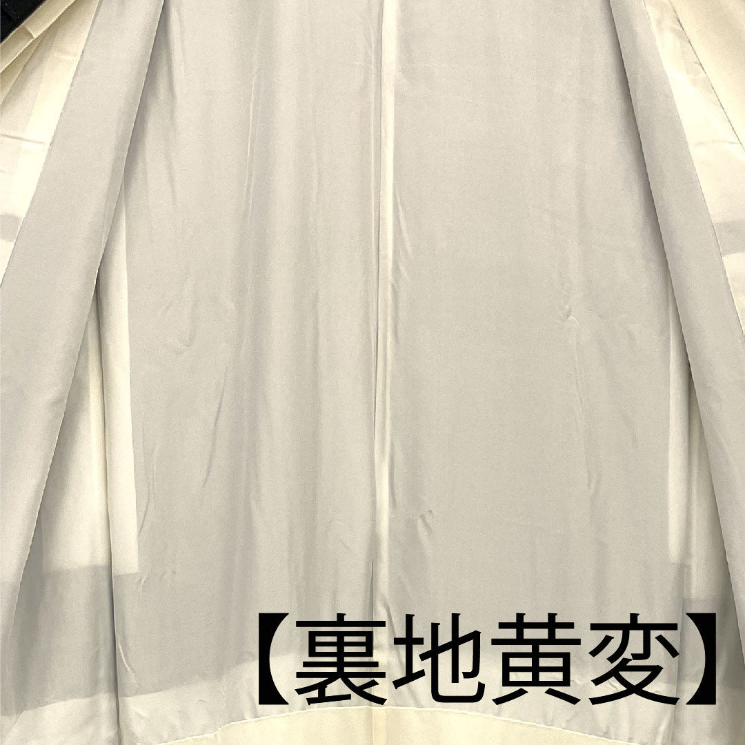 黒留袖 身丈155.5cm 裄丈61.5cm 袷 京友禅 鶴 片喰 正絹 Bランク 五つ紋 黒系 1111000344310
