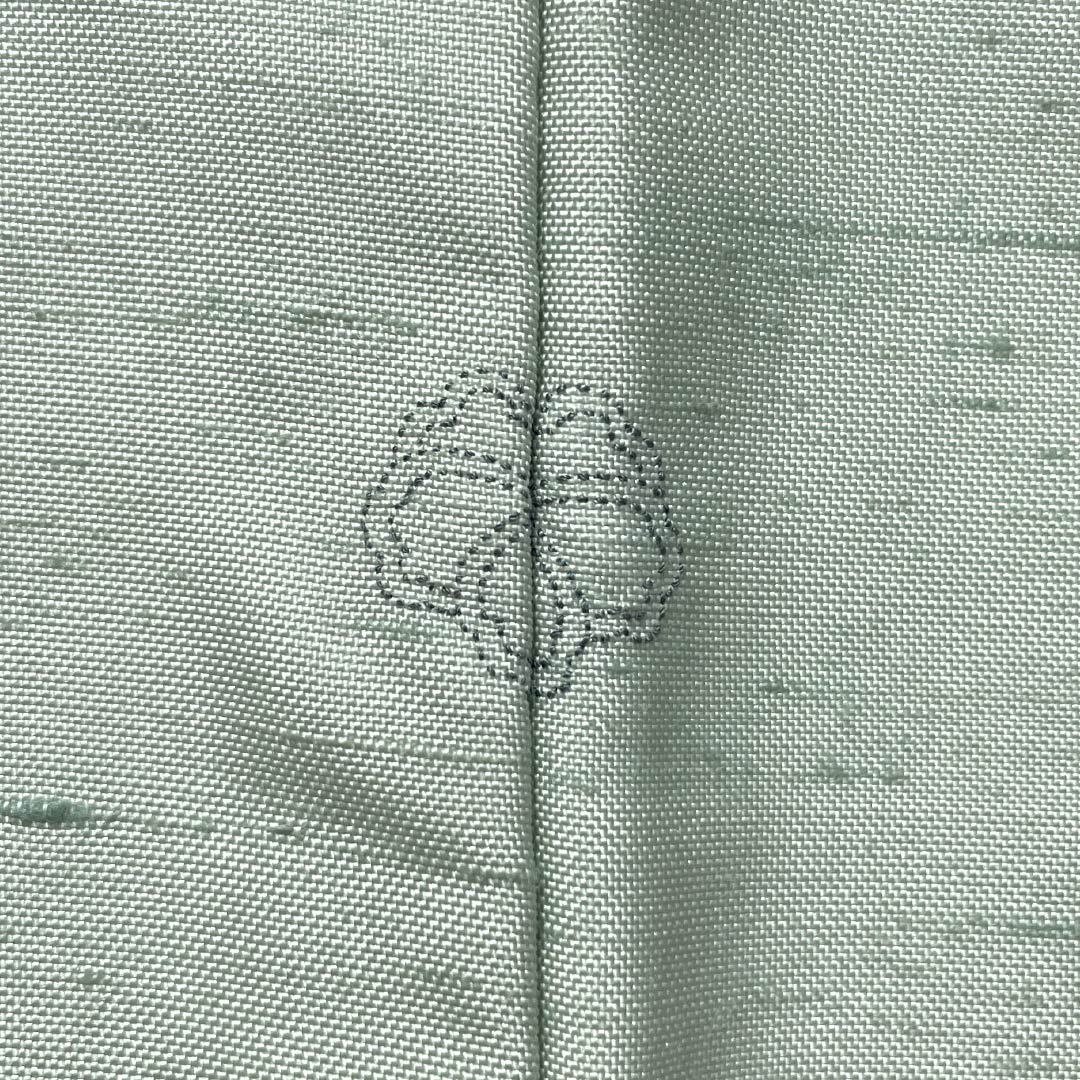 訪問着 正絹 Aランク 袷 身丈155cm 裄丈61cm 薄緑色（うすみどりいろ） 牛首紬 一つ紋 中陰蔦 草花 緑系 1112007533319