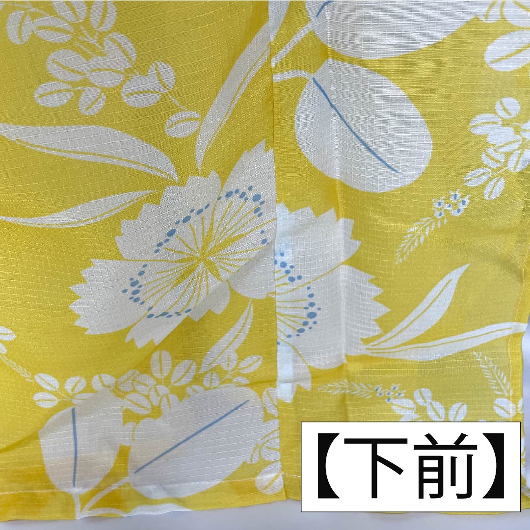 （新品未使用品） 浴衣 ポリエステル 身丈167.5cm 裄丈65cm NEWランク 単衣 黄系 黄色 花柄 桔梗 萩 1118005741523