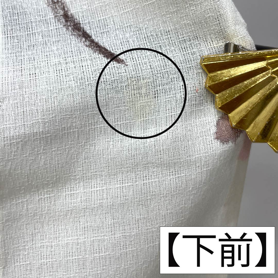 夏物 ポリエステル 小紋 Aランク 身丈158.5cm 裄丈66cm 洗える着物 濡れ描き 草花模様 紗 白系 1132006303311