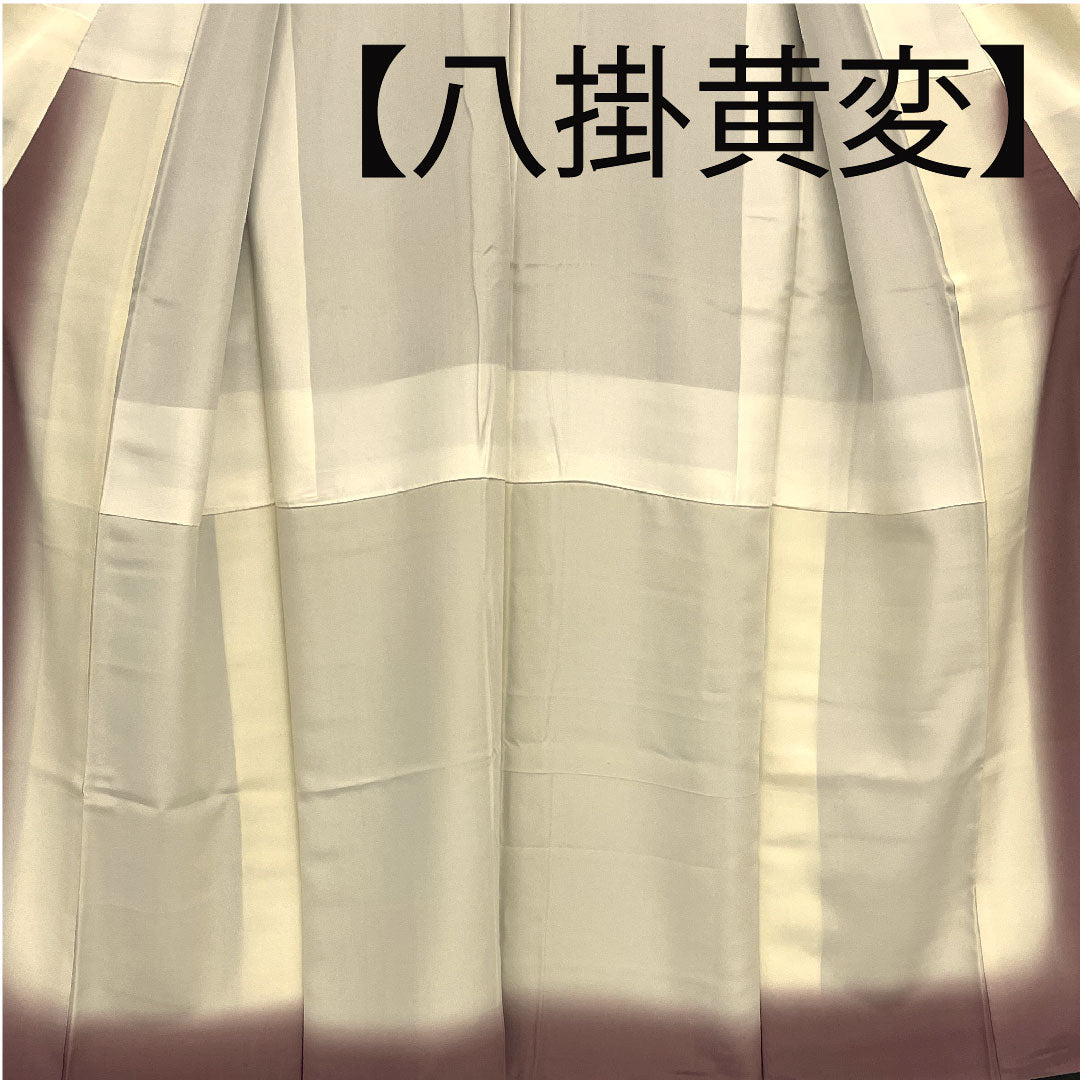 色無地 斉藤三才 ボカシ  身丈160cm 裄丈62cm 袷  正絹 Aランク 紫系 1114000423420