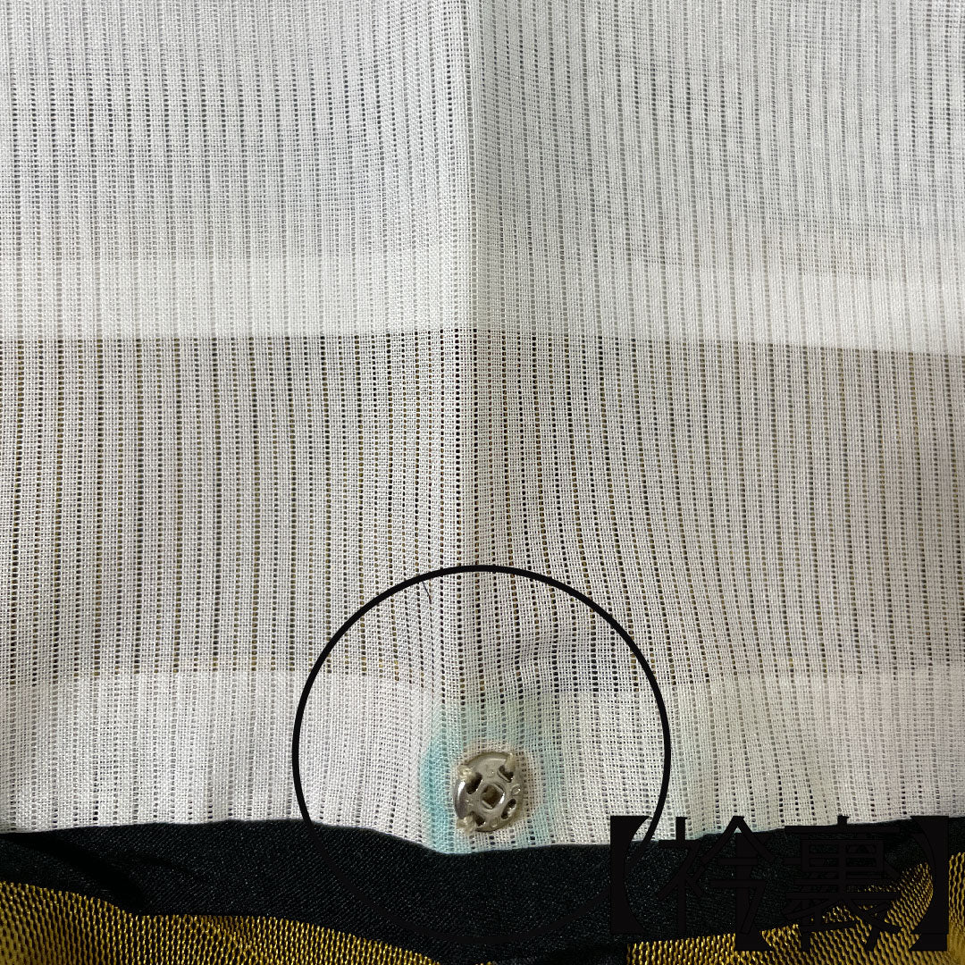 夏物 正絹 色無地 身丈162cm 裄丈67cm  抽象模様  紗 Sランク 黒系 1132001132410