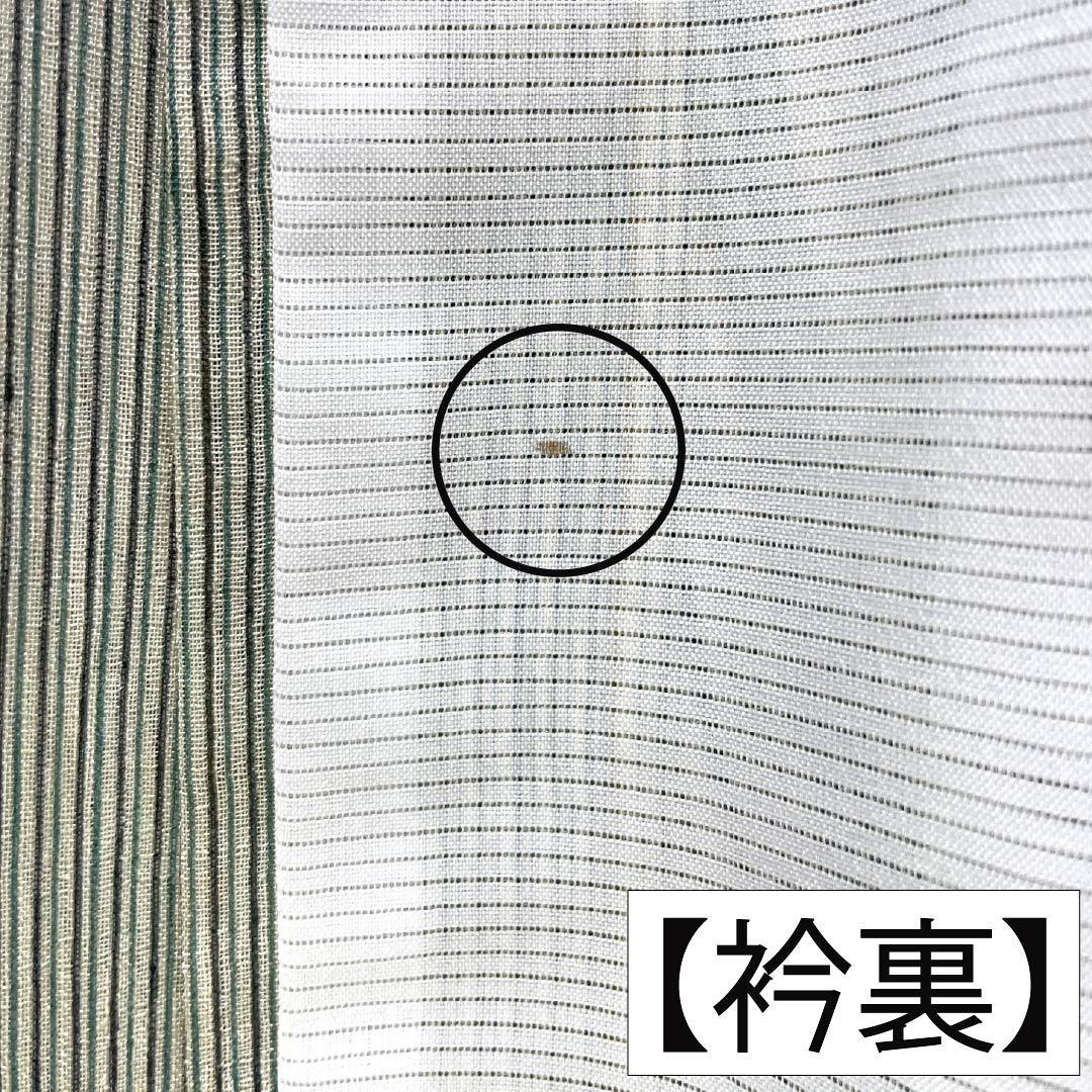 夏物 ポリエステル 紬 Sランク 身丈171cm 裄丈69cm 洗える着物 縞 紗 マルチカラー 1132006022628