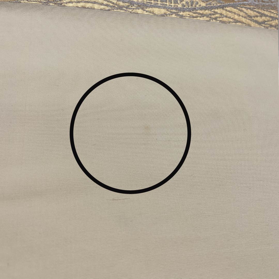 Formal, pure silk obi with a floral fan pattern and autumn leaves, perfect for formal wear with a gold accent. 428cm long, A-rank, six-fold hem. Product number: 1123014223321.