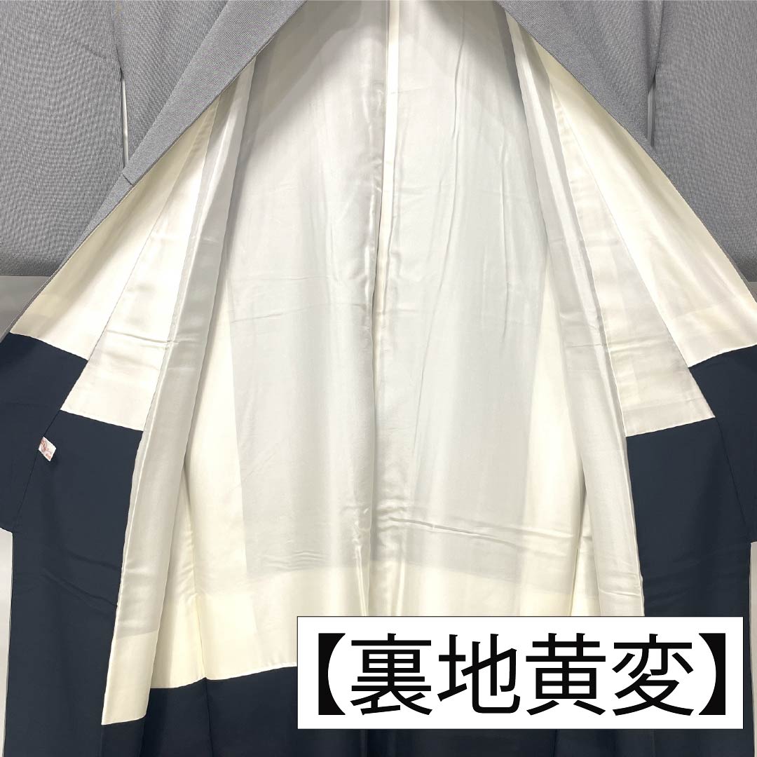 リサイクル着物】小紋 正絹 身丈153.5cm 裄丈65cm 袷 燻銀色 リサイクル着物】小紋 正絹 身丈153.5cm 裄丈65cm 袷 燻銀色