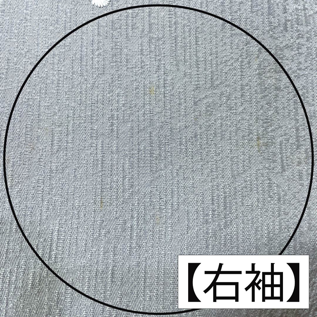 訪問着 正絹 Bランク 袷 身丈168cm 裄丈62cm 白銅色（はくどういろ） 蘇州刺繡 草花 流水 しつけ糸付き グレー系 1112007524522