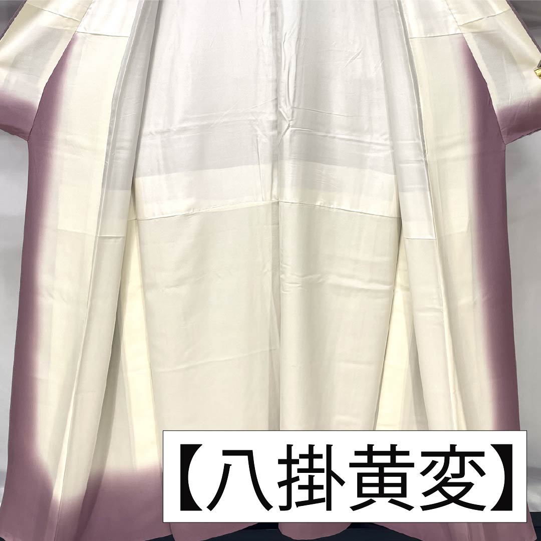 Komon, pure silk, length 155cm, sleeve length 64cm, lined, half-colored (hashitairo), Edo komon, shark komon, B rank, purple, 1115005074320