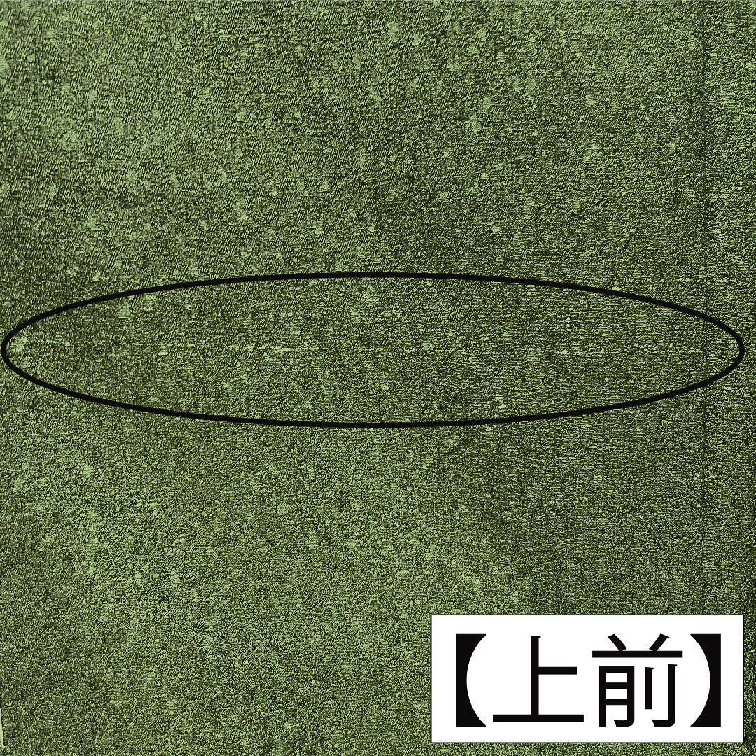 訪問着 ポリエステル 袷 身丈165cm 裄丈63cm 藍海松茶色（あいるみちゃいろ） 洗える着物 松葉 Aランク 緑系 1112005843519