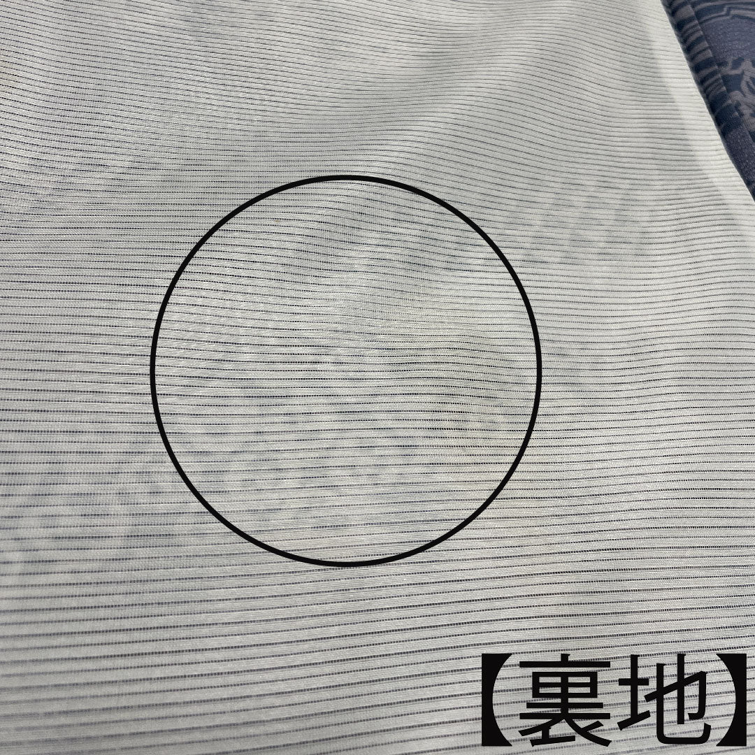 夏物 ポリエステル 小紋 身丈155.5cm 裄丈61.5cm 洗える着物 江戸小紋 型染 しつけ糸付き 絽 Aランク グレー系 1132000453322