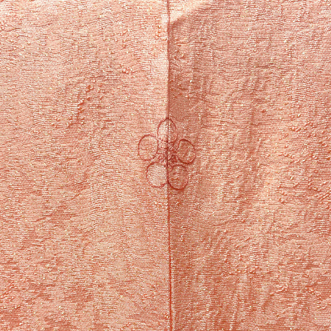 色無地 一重梅色 幾何学模様 金通し 梅鉢  身丈164.5cm 裄丈63cm 袷  正絹 Sランク ピンク系 1114000572413