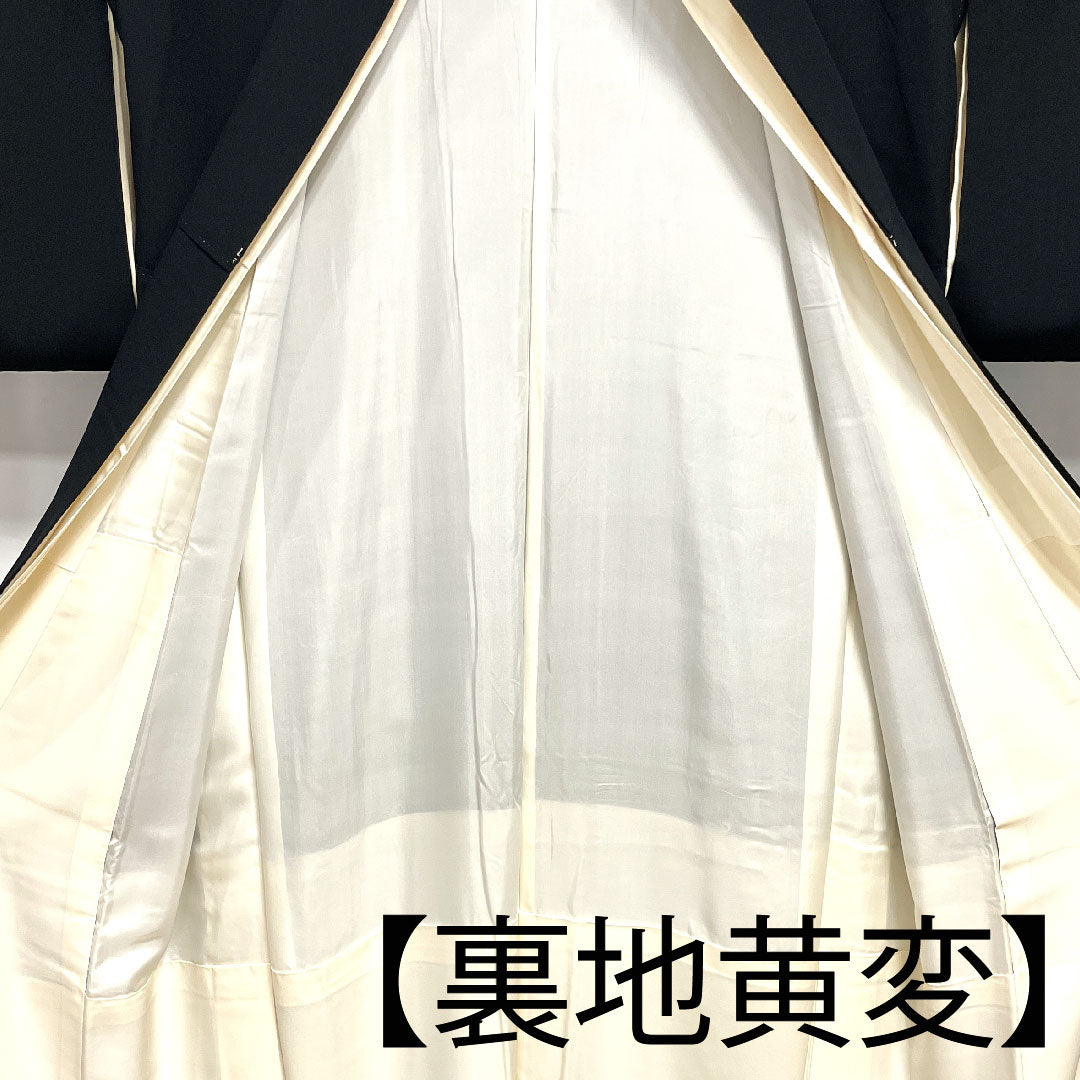 黒留袖 身丈162cm 裄丈64cm 袷 作家物 吉祥文様 木瓜 正絹 Aランク 五つ紋 黒系 1111000533410