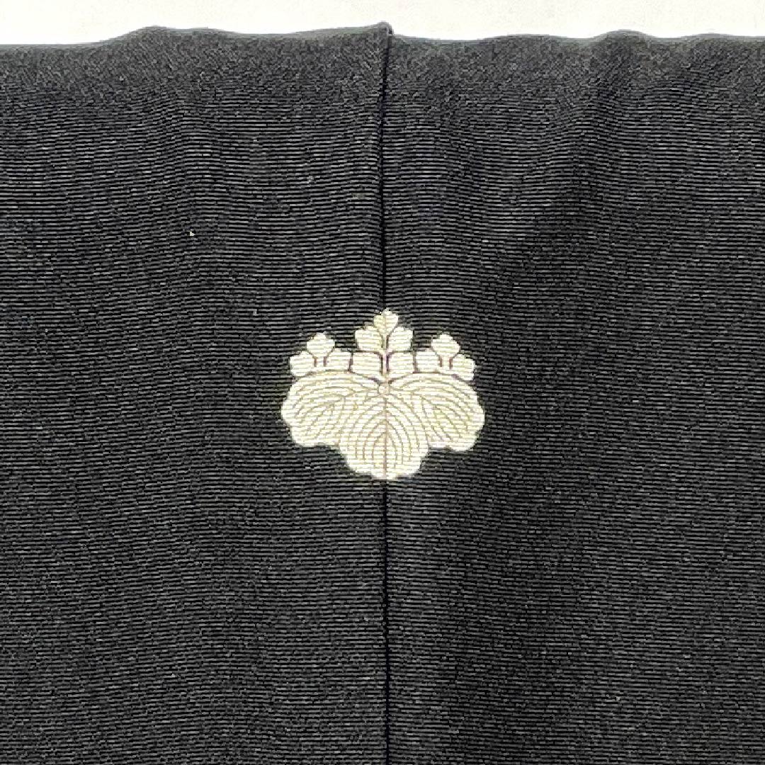 Black Tomesode Kimono, Pure Silk, Grade A, Length 156cm, Sleeve Length 64cm, Lined, Kyoto Yuzen, Five Crests, Gosan Paulownia, Phoenix, Fan Design, Five Crests, Black, Item Number 1111002093310