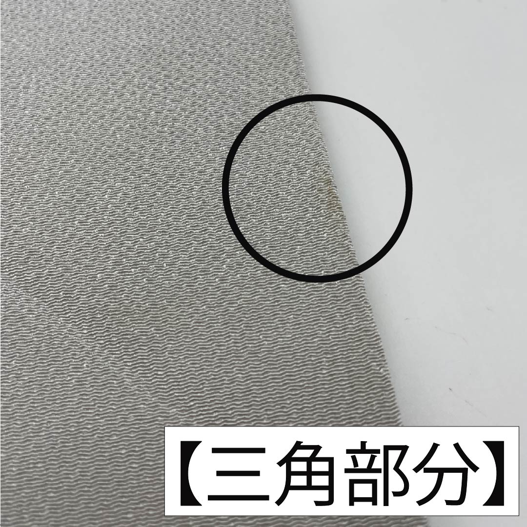 名古屋帯 薄鼠色（うすねずいろ） ちりめん地 丸に花模様 染め帯 帯丈358cm 正絹 Aランク ポイント柄 セミフォーマル グレー系 1124007163322 名古屋仕立て