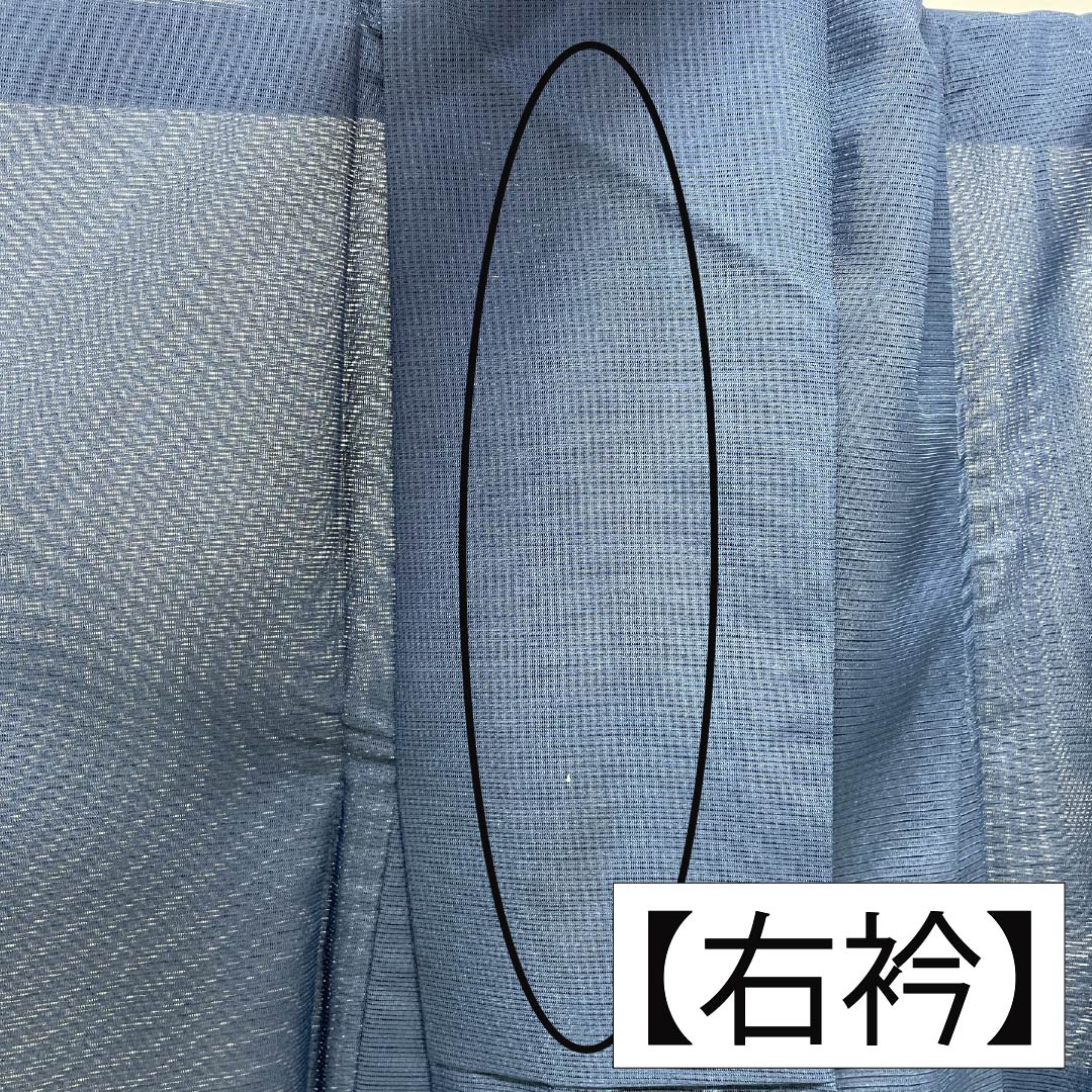 夏物 ポリエステル 色無地 Aランク 身丈159cm 裄丈63cm 印度藍色（いんどあいいろ） 洗える着物 絽 紺系 1132003023318