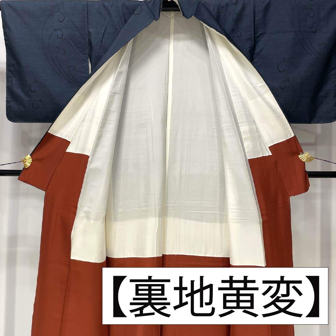 紬 正絹 Sランク 身丈155cm 裄丈63.5cm 鋼色（はがねいろ） 本場大島紬 片ス式 9マルキ 袷 青系 1116004202317